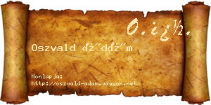 Oszvald Ádám névjegykártya